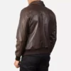 Aaron Brown Leather Bomber Jacket Gallery 2