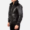 Airin G-1 Black Leather Bomber Jacket Gallery 3
