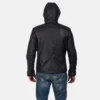 Andy Matte Black Hooded Leather Jacket Gallery 3