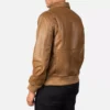 Coffmen Olive Brown A2 Leather Bomber Jacket Gallery 2
