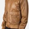 Coffmen Olive Brown A2 Leather Bomber Jacket Gallery 3