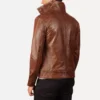 Columbus Brown Leather Bomber Jacket Gallery 2