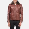 Evan Hart Fur Brown Leather Jacket