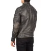 Faisor Distressed Brown Leather Biker Jacket Gallery 3