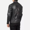 Fernando Quilted Black Leather Biker Jacket Gallery 2