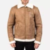 Francis B-3 Distressed Brown Leather Bomber Jacket Gallery 1