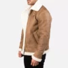 Francis B-3 Distressed Brown Leather Bomber Jacket Gallery 4
