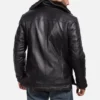 Furcliff Black Leather Coat Gallery 4
