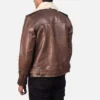 Furton Brown Leather Biker Jacket Gallery 3