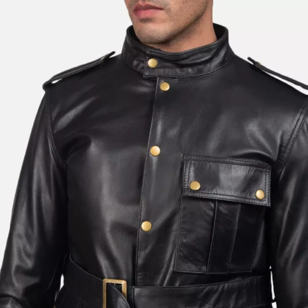 Germain Black Leather Jacket Gallery 4