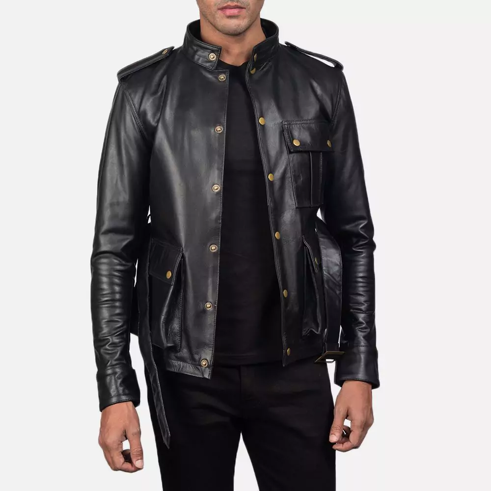 Germain Black Leather Jacket