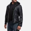 Highschool Black Leather Jacket For Men Gallery 3