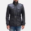 Hunter Black Leather Jacket Gallery 2