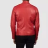 Ionic Red Leather Biker Jacket Gallery 2