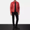 Ionic Red Leather Biker Jacket Gallery 4