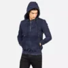 Kenton Hooded Blue Suede Pullover Jacket Gallery 4