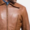 Old School Brown Leather Jacket Gallery 3