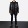 Urban Slate Black Leather Coat Gallery 3