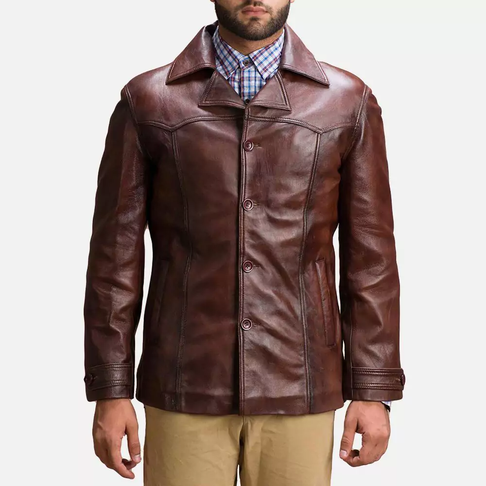 Vincent Alley Brown Leather Jacket Gallery 1