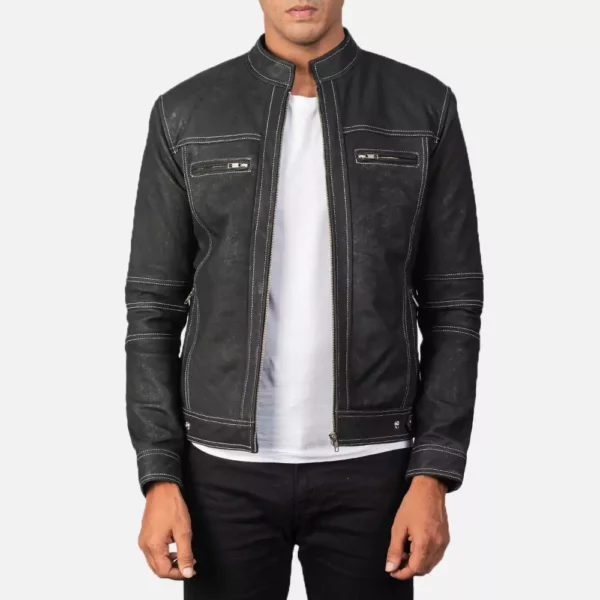 Youngster Distressed Black Leather Jacket