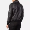 Air Rolf Black Leather Bomber Jacket Gallery 2