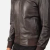 Air Rolf Brown Leather Bomber Jacket Gallery 3