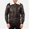 Airin G-1 Brown Leather Bomber Jacket Gallery 1