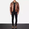 Alberto Shearling Brown Leather Jacket Gallery 5