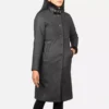 Alina Shearling Black Leather Coat 4