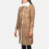Alina Shearling Brown Leather Coat gallery 1