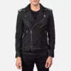 Allaric Alley Distressed Black Leather Biker Jacket Gallery 1