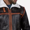 Alpine Brown Fur Leather Jacket Gallery 5