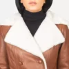 Amie Brown Double Breasted Shearling Coat gallery 5