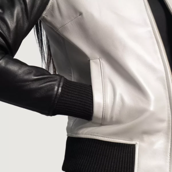 Cole Silver Leather Bomber Jacket gallery 5