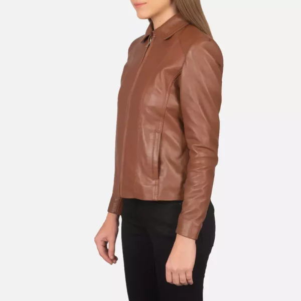 Colette Brown Leather Jacket gallary 1