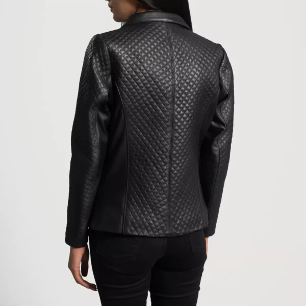 Cora Quilted Black Leather Blazer gallery 4