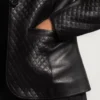 Cora Quilted Black Leather Blazer gallery 5