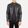 Damian Black Leather Biker Jacket