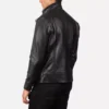 Darren Black Leather Biker Jacket Gallery 2