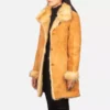 Erica Shearling Beige Leather Coat gallery 1