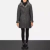 Erica Shearling Black Leather Coat gallery 6