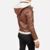 Fiona Brown Hooded Shearling Leather Jacket gallery 4