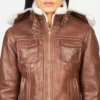 Fiona Brown Hooded Shearling Leather Jacket gallery 5