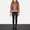Fiona Brown Hooded Shearling Leather Jacket gallery 6
