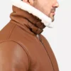 Francis B-3 Brown Leather Bomber Jacket Gallery 2