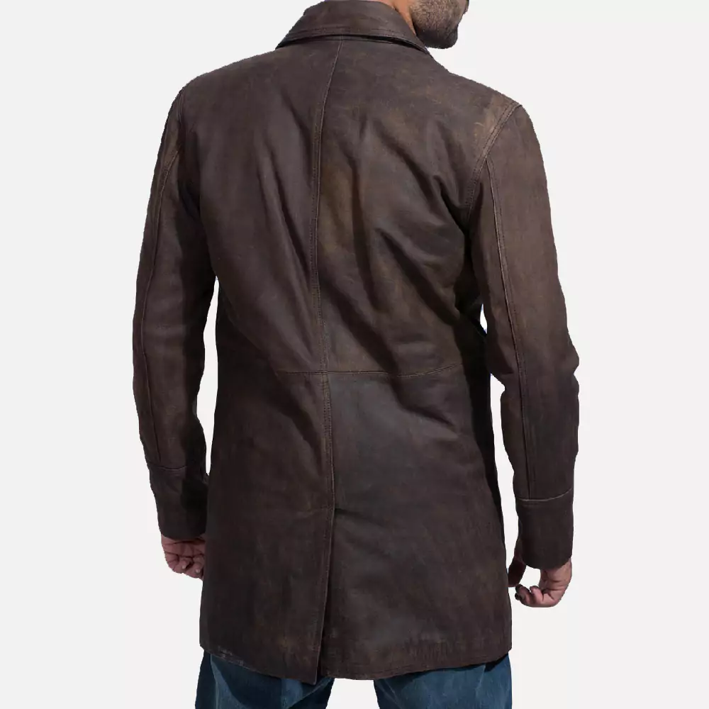 Half Life Brown Leather Coat Gallery 5