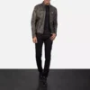 Ionic Distressed Brown Leather Biker Jacket Gallery 5
