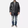 Jordan Black Leather Coat Gallery 5