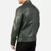 Lavendard Green Leather Biker Jacket Gallery 3
