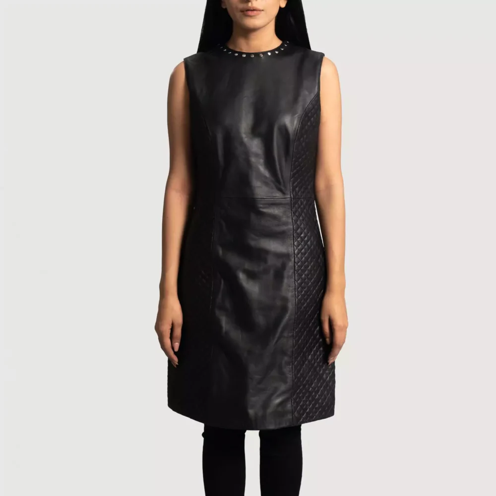 Luxe Black Leather Dress